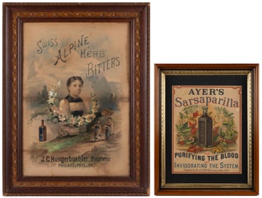 AYER'S SARSAPARILLA PAPER ADVERTISING SIGN