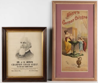 DR. J. H. HERO'S CHAMPION COUGH SYRUP PAPER ADVERTISING SIGN