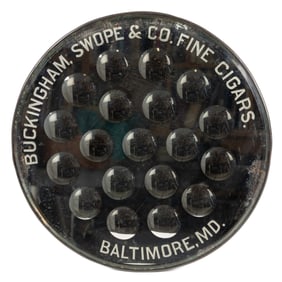 BUCKINGHAM, SWOPE & CO. FINE CIGARS BALTIMORE, MARYLAND MIRRORED TRADE SIGN