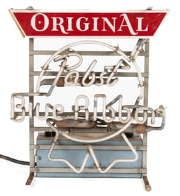 PABST BLUE RIBBON NEON ADVERTISING BEER SIGN