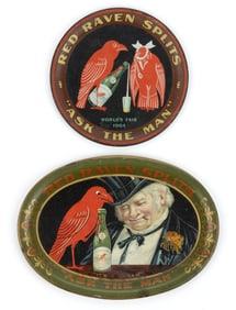 PRE-PROHIBITION RED RAVEN CORPORATION, HARMERVILLE, PENNSYLVANIA TIN LITHOGRAPHED ADVERTISING TIP