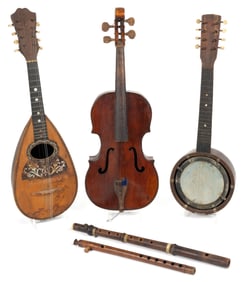 ANTIQUE / VINTAGE MUSICAL INSTRUMENTS, LOT OF FIVE