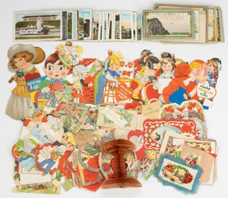ANTIQUE AND VINTAGE VALENTINES AND POST CARDS, UNCOUNTED LOT