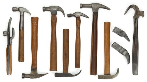 ASSORTED CLAW CARPENTERS AND TRADE HAMMERS, LOT OF 11