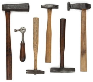 ASSORTED SAWYER / SAW AND SAW-SET HAMMERS, LOT OF SIX