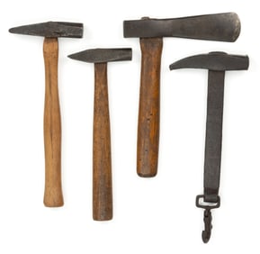 ASSORTED HAND WROUGHT SPECIALTY HAMMERS, LOT OF FIVE