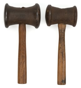 ASSORTED BOOKBINDER'S BEATING HAMMERS, LOT OF TWO