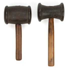 ASSORTED BOOKBINDER'S BEATING HAMMERS, LOT OF TWO