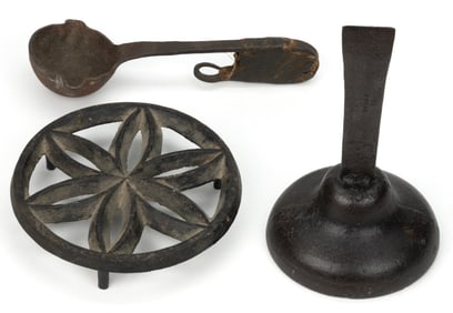 ASSORTED AMERICAN CAST-IRON ARTICLES, LOT OF THREE