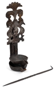 WROUGHT-IRON DOUBLE CRUSIE AND HOOK