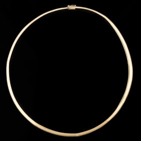 VINTAGE / CONTEMPORARY 14K YELLOW GOLD OMEGA CHOKER NECKLACE CHAIN