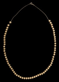 VINTAGE 14K YELLOW GOLD BEADED NECKLACE