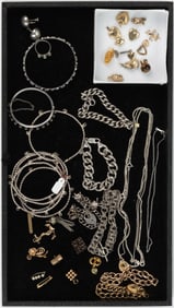 ANTIQUE AND VINTAGE / CONTEMPORARY GOLD-FILLED AND OTHER JEWELRY, LOT OF 46 PIECES