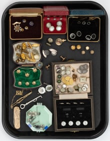ANTIQUE AND VINTAGE MEN'S CUFFLINKS AND OTHER ARTICLES, UNCOUNTED LOT