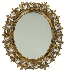 AMERICAN GILT CAST-BRASS MIRROR