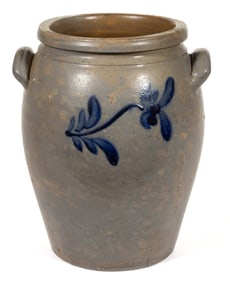 JOHN HEATWOLE ATTRIBUTED, ROCKINGHAM CO., SHENANDOAH VALLEY OF VIRGINIA DECORATED STONEWARE JAR