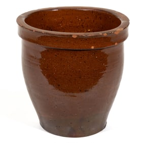 EMANUEL SUTER ATTRIBUTED, ROCKINGHAM CO., SHENANDOAH VALLEY OF VIRGINIA EARTHENWARE / REDWARE CROCK