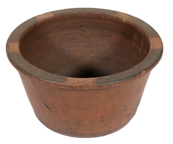 JOSEPH SILBER ATTRIBUTED, ROCKINGHAM CO., SHENANDOAH VALLEY OF VIRGINIA STONEWARE BOWL / PAN