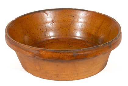 EMANUEL SUTER ATTRIBUTED, ROCKINGHAM CO., SHENANDOAH VALLEY OF VIRGINIA EARTHENWARE / REDWARE BOWL /