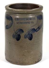 STAMPED "KENNER.DAVIDSON & MILLER / STRASBURG VA.", SHENANDOAH VALLEY OF VIRGINIA DECORATED