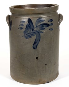 STAMPED "L.D. FUNKHOUSER & CO. / STRASBURG / VA", SHENANDOAH VALLEY OF VIRGINIA DECORATED STONEWARE