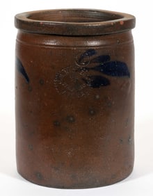 STAMPED "J.M. HICKERSON / STRASBURG / VIRGINIA", SHENANDOAH VALLEY OF VIRGINIA DECORATED STONEWARE
