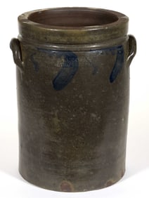 STAMPED "J.M. HICKERSON / STRASBURG, VA", SHENANDOAH VALLEY OF VIRGINIA DECORATED STONEWARE JAR