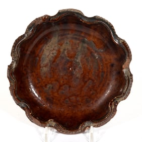 MARYLAND OR VIRGINIA EARTHENWARE / REDWARE SAUCER