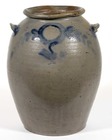 HUGH SMITH ATTRIBUTED, ALEXANDRIA, VIRGINIA DECORATED STONEWARE JAR