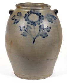 STAMPED "H. SMITH & CO.", ALEXANDRIA, VIRGINIA DECORATED STONEWARE JAR
