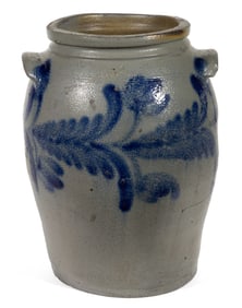 STAMPED "H.C. SMITH / [ALE]XA / D.C", ALEXANDRIA, VIRGINIA / WASHINGTON, DC DECORATED STONEWARE JAR