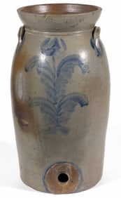 PARR FAMILY ATTRIBUTED, RICHMOND, VIRGINIA DECORATED STONEWARE WATER COOLER / JAR