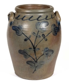 HENRY LOWNDES ATTRIBUTED, PETERSBURG, VIRGINIA DECORATED STONEWARE JAR