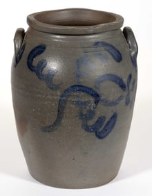STEPHEN B. SWEENEY ATTRIBUTED, HENRICO CO., VIRGINIA DECORATED STONEWARE JAR