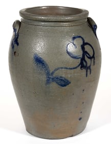 STEPHEN B. SWEENEY ATTRIBUTED, HENRICO CO., VIRGINIA DECORATED STONEWARE JAR