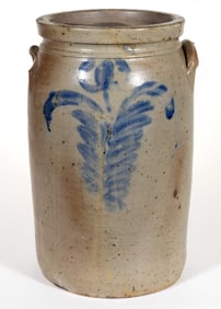 STAMPED "KEESEE & PARR, / RICHMOND, / [VA]", VIRGINIA DECORATED STONEWARE JAR