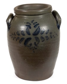 JAMES RIVER, VIRGINIA DECORATED STONEWARE JAR