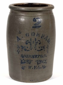 WEST VIRGINIA STENCILED STONEWARE JAR