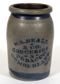 MARYLAND MERCHANT'S STENCILED STONEWARE JAR