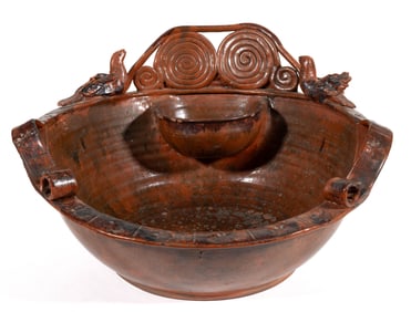 REPRODUCTION JAMES C. MACKLEY, FREDERICK, MARYLAND EARTHENWARE / REDWARE WASH BASIN