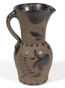 WESTERN PENNSYLVANIA DECORATED TANWARE CREAM PITCHER