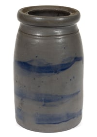 WESTERN PENNSYLVANIA DECORATED STONEWARE CANNER
