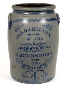 WESTERN PENNSYLVANIA STENCILED STONEWARE JAR
