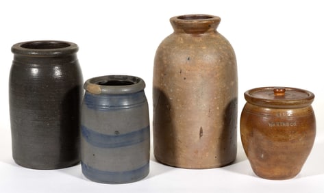 PENNSYLVANIA AND OTHER STONEWARE JARS, LOT OF FOUR