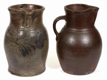 AMERICAN STONEWARE PITCHERS, LOT OF TWO