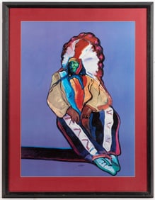 JOHN NIETO (AMERICAN, 1936-2018) NATIVE AMERICAN CHIEF PRINT