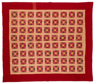 MID-ATLANTIC "OLD ITALIAN BLOCK" PIECED QUILT