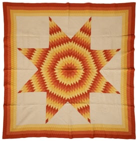 MID-ATLANTIC "LONE STAR / STAR OF BETHLEHEM" PIECED QUILT