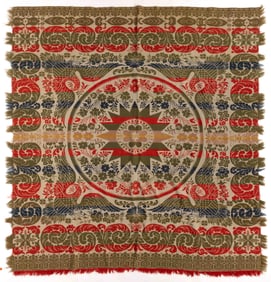 AMERICAN, PROBABLY PENNSYLVANIA, JACQUARD COVERLET