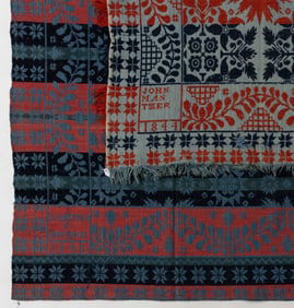 AMERICAN DATED JACQUARD COVERLETS, LOT OF TWO